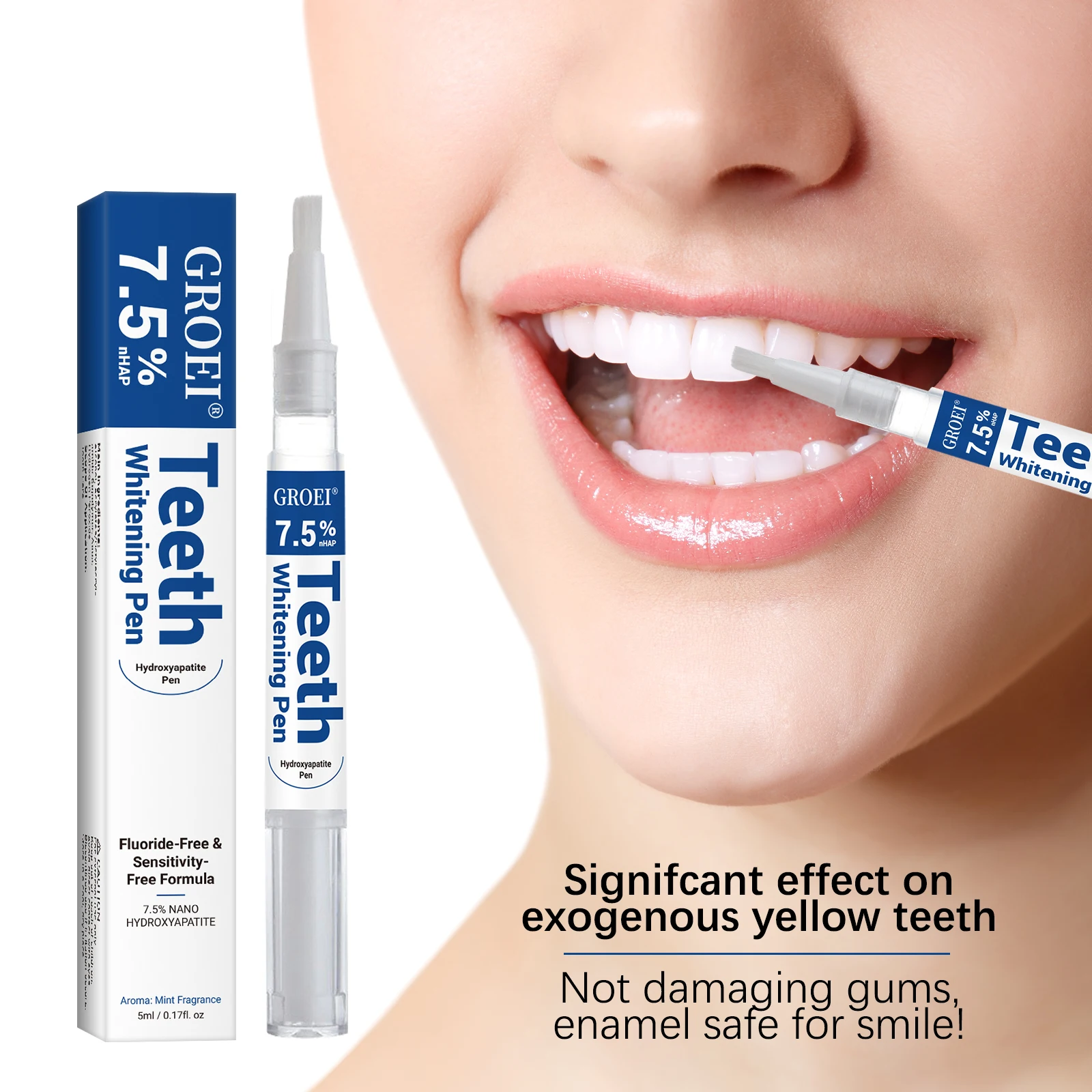 Teeth Whitening Gel Peroxide - Caneta branqueadora de dente hidroxapatite, caneta