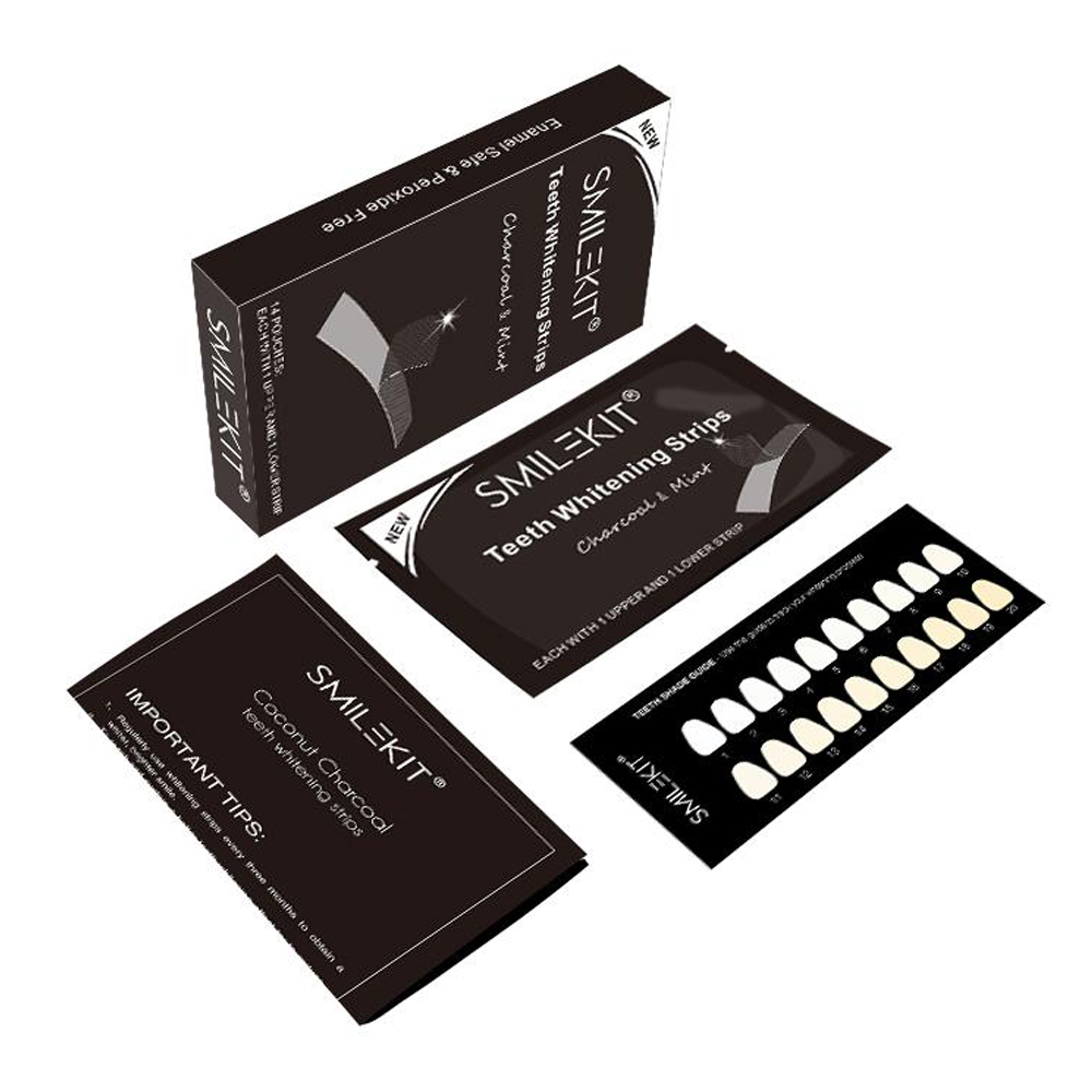 Teeth Whitening Effects - Tiras de bambu do carvão vegetal