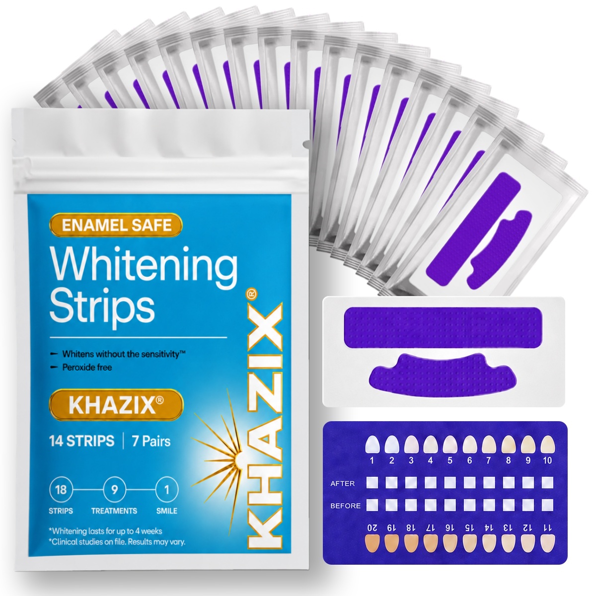 Teeth Whitening Retainer - 7 pares de tiras clareadoras de