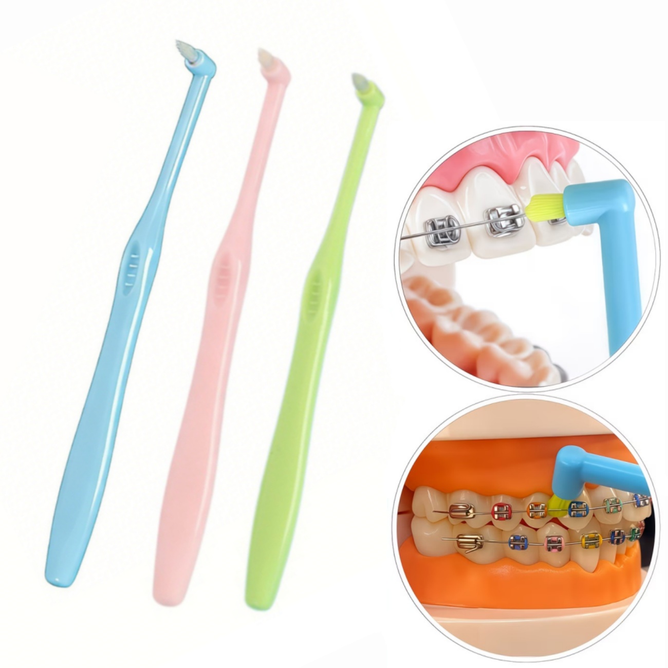 Teeth Whitening With Braces - Escova de Dentes Ortodôntica 1/3 Peças
