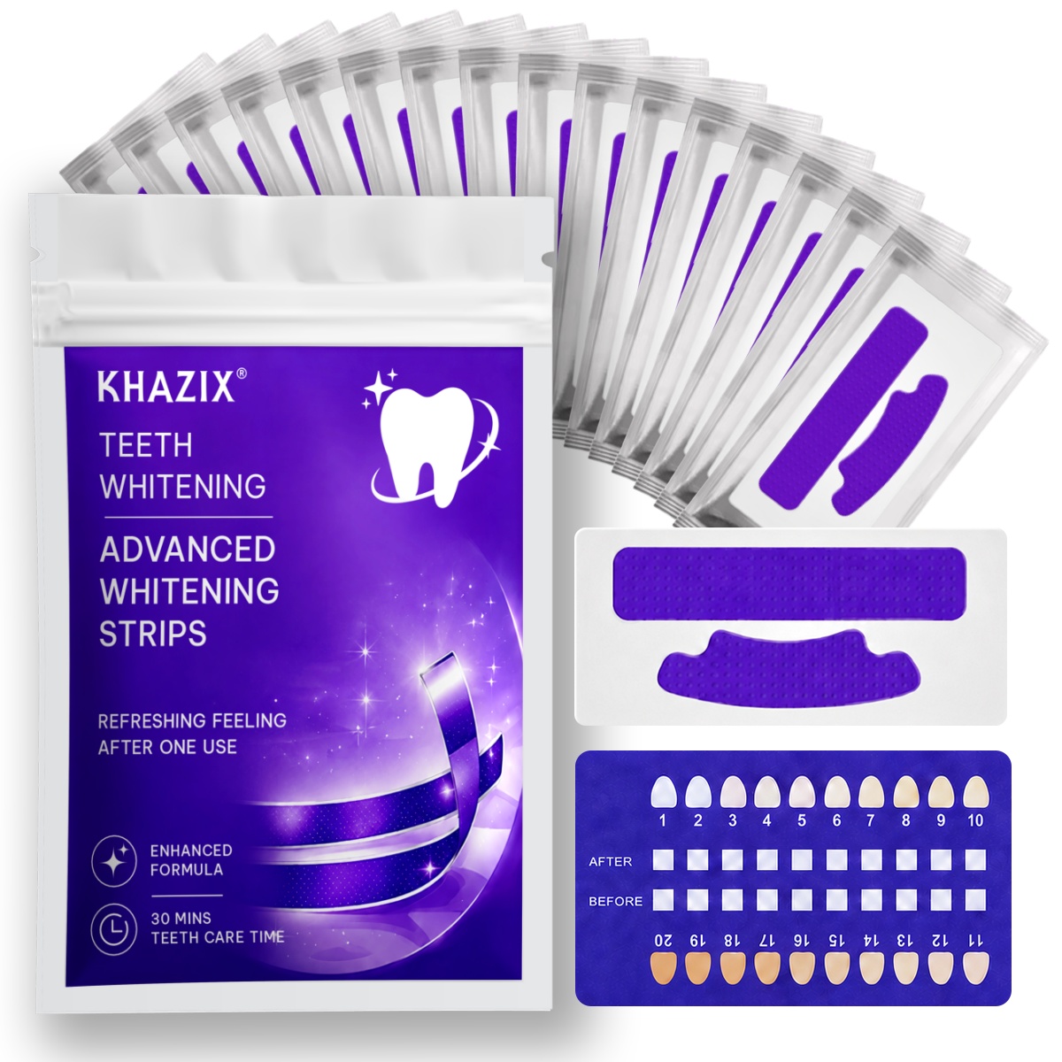 Teeth Whitening Retainer - 1/7 Pares de Fitas Clareadoras de