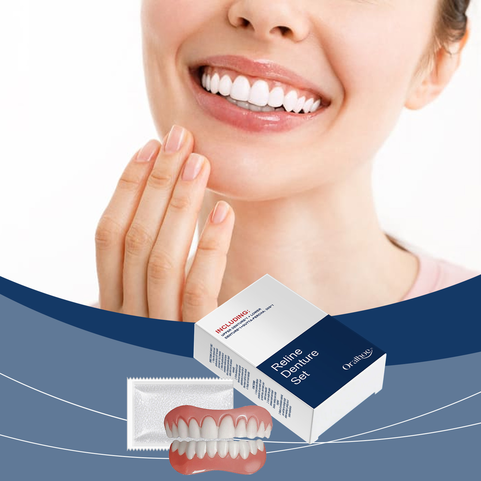 Teeth Whitening With Braces - Dentes falsos dentaduras temporárias simulação oral