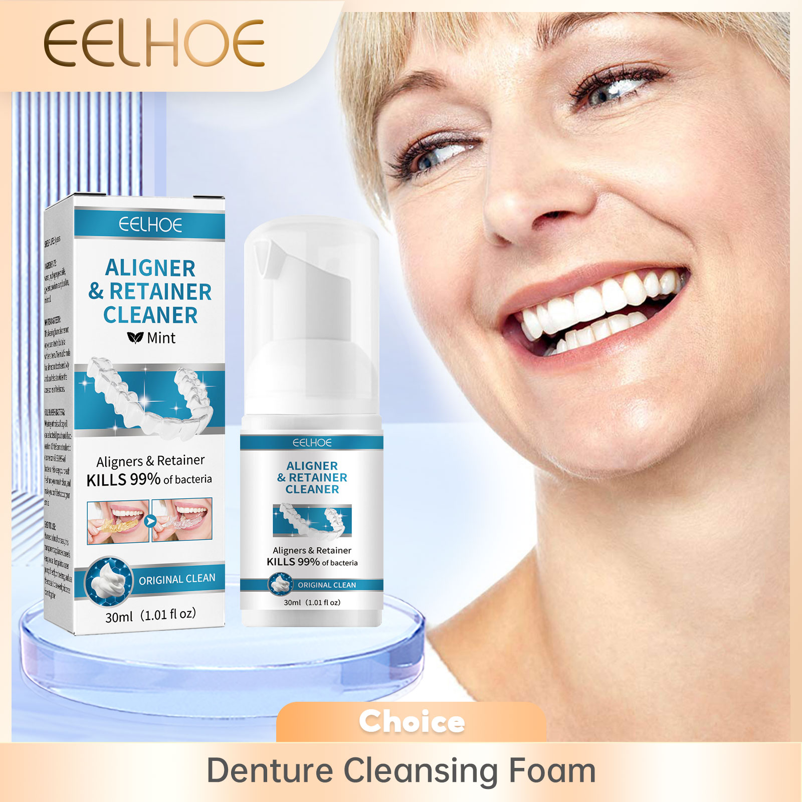 Teeth Whitening With Braces - Alinhador de espuma para limpeza de