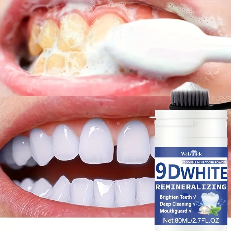 Teeth Whitening Ingredients - Pó Dental Remineralizante 9D com Hidroxiapatita,