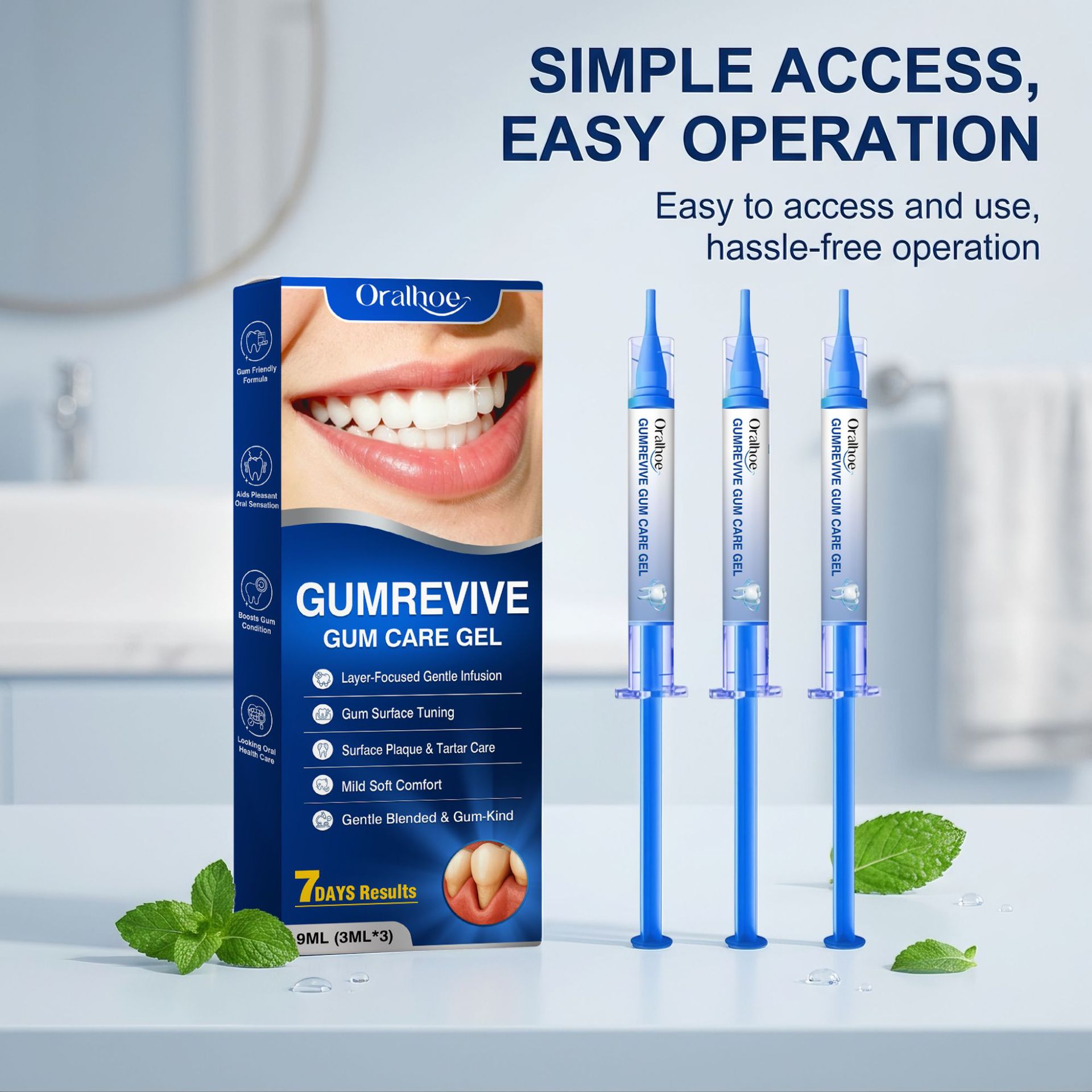 Teeth Whitening Gel Peroxide - Gel para Cuidado Oral 3 Peças,