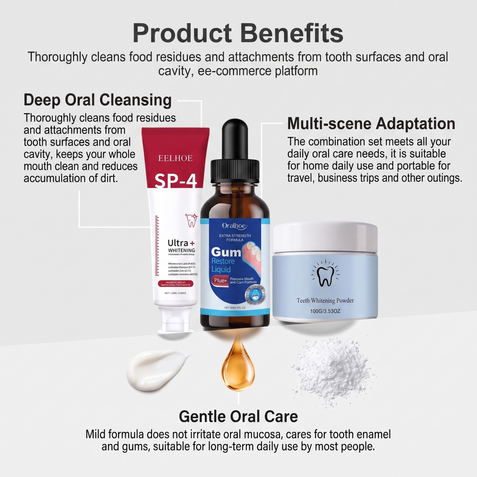 Kit de Cuidados Bucais: Pasta  - Teeth Whitening Gel Peroxide avaliação e preço