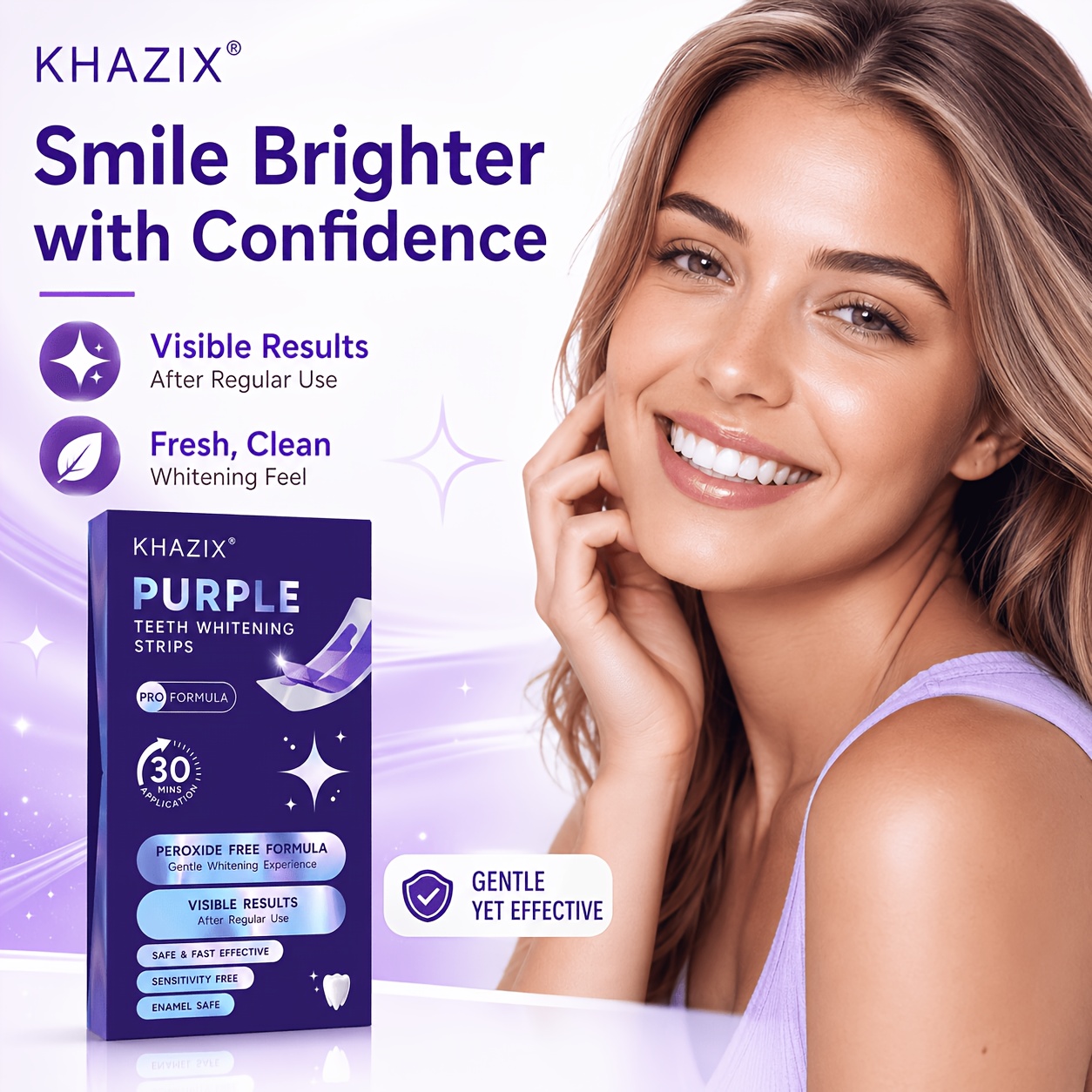1/10 pares de tiras roxas para - Teeth Whitening Retainer avaliação e preço