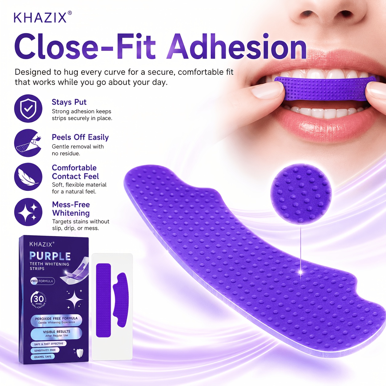 1/10 pares de tiras roxas para - Teeth Whitening Retainer avaliação e preço