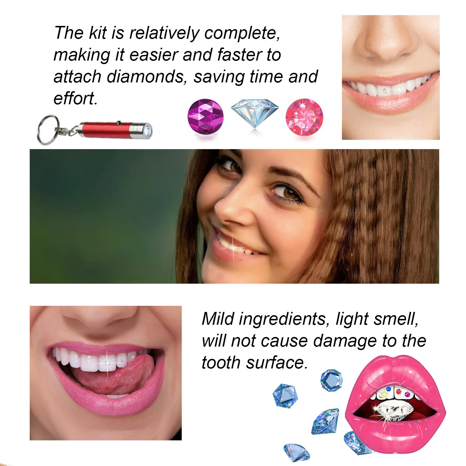 Kit de Joias Dentárias DIY: De - Teeth Whitening Kit With Light avaliação e preço