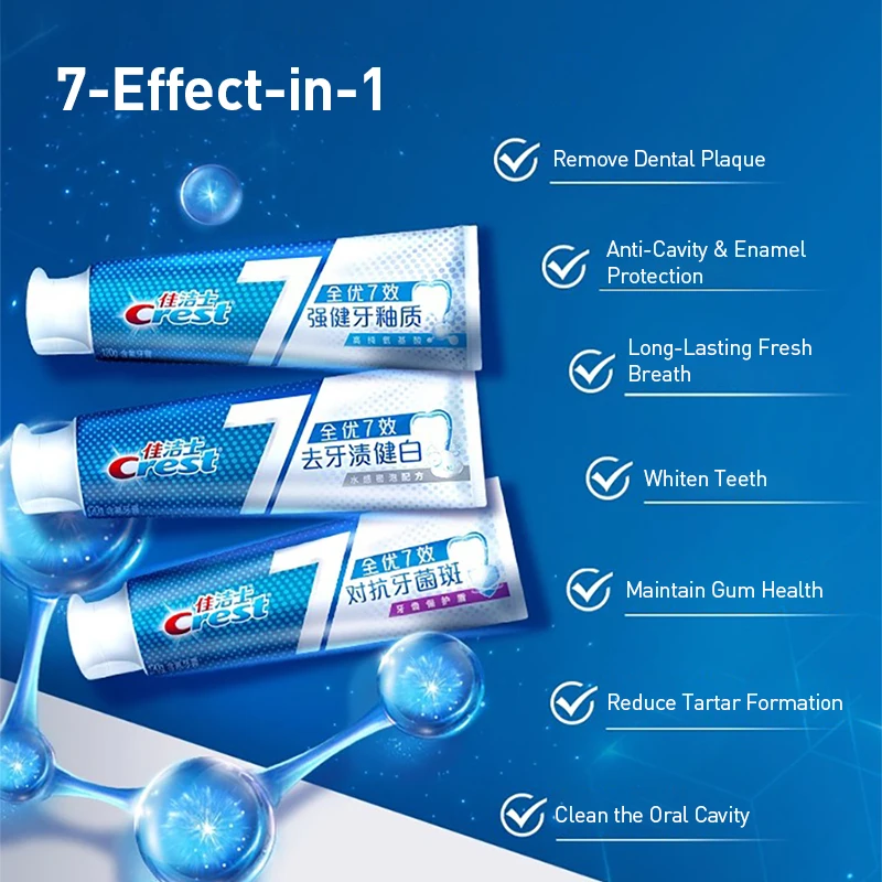 Crest 7 efeitos creme dental b - Teeth Whitening Effects avaliação e preço