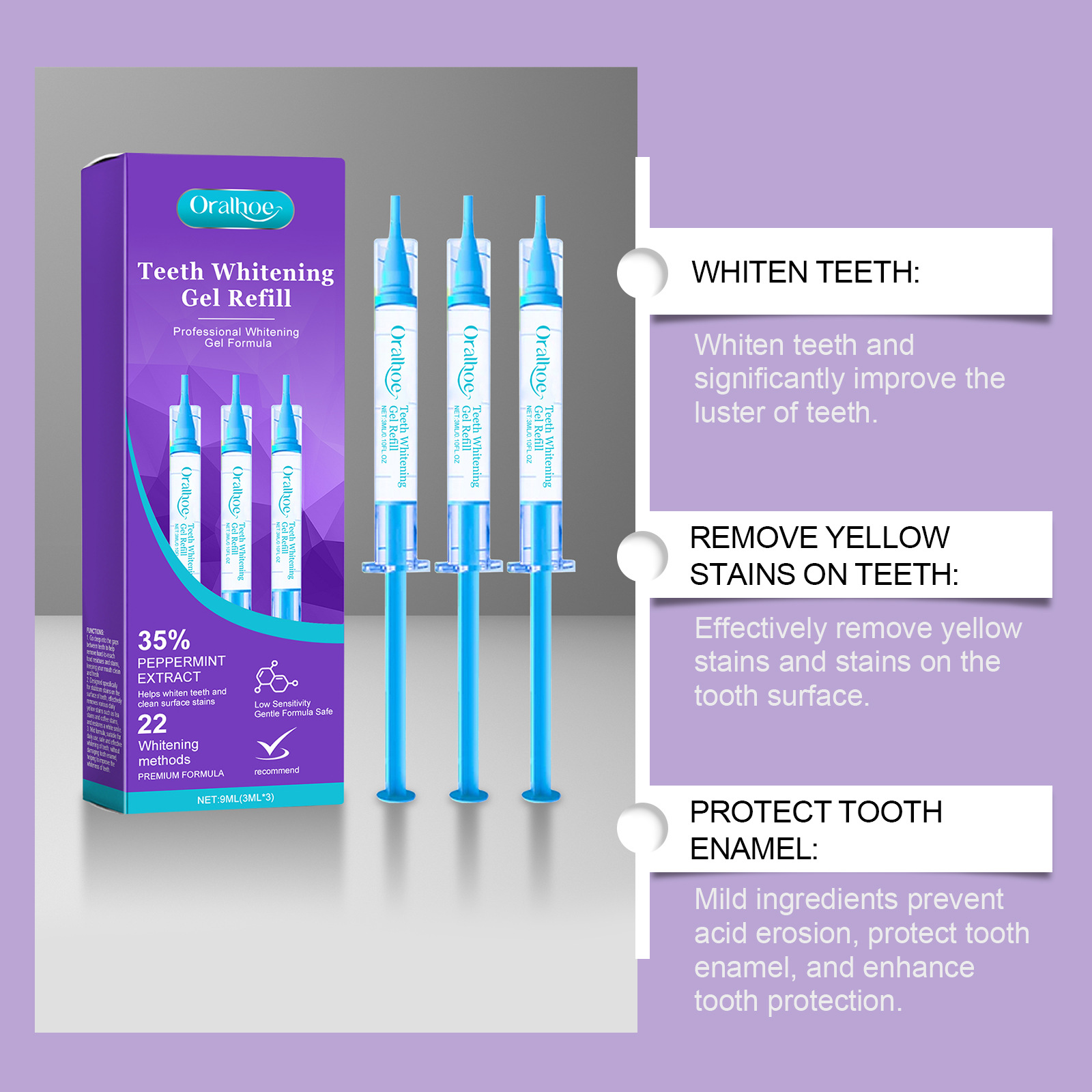 Gel Clareador Dental ORALHOE R - Teeth Whitening Gel Refills avaliação e preço